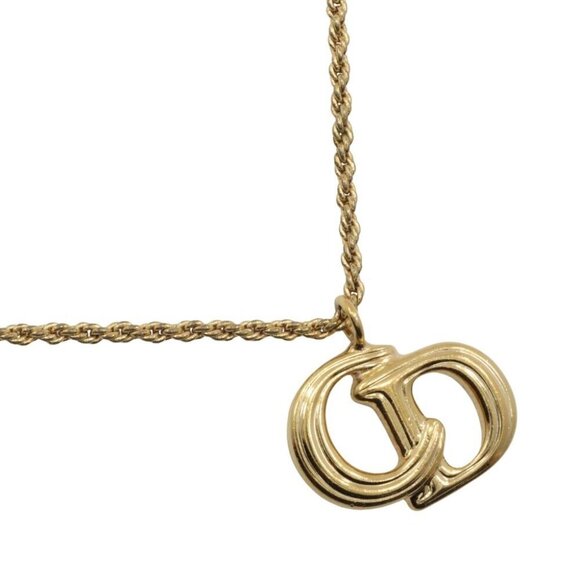 Dior CD Necklace vintage Plated Gold 6.2g Women - Picture 1 of 8